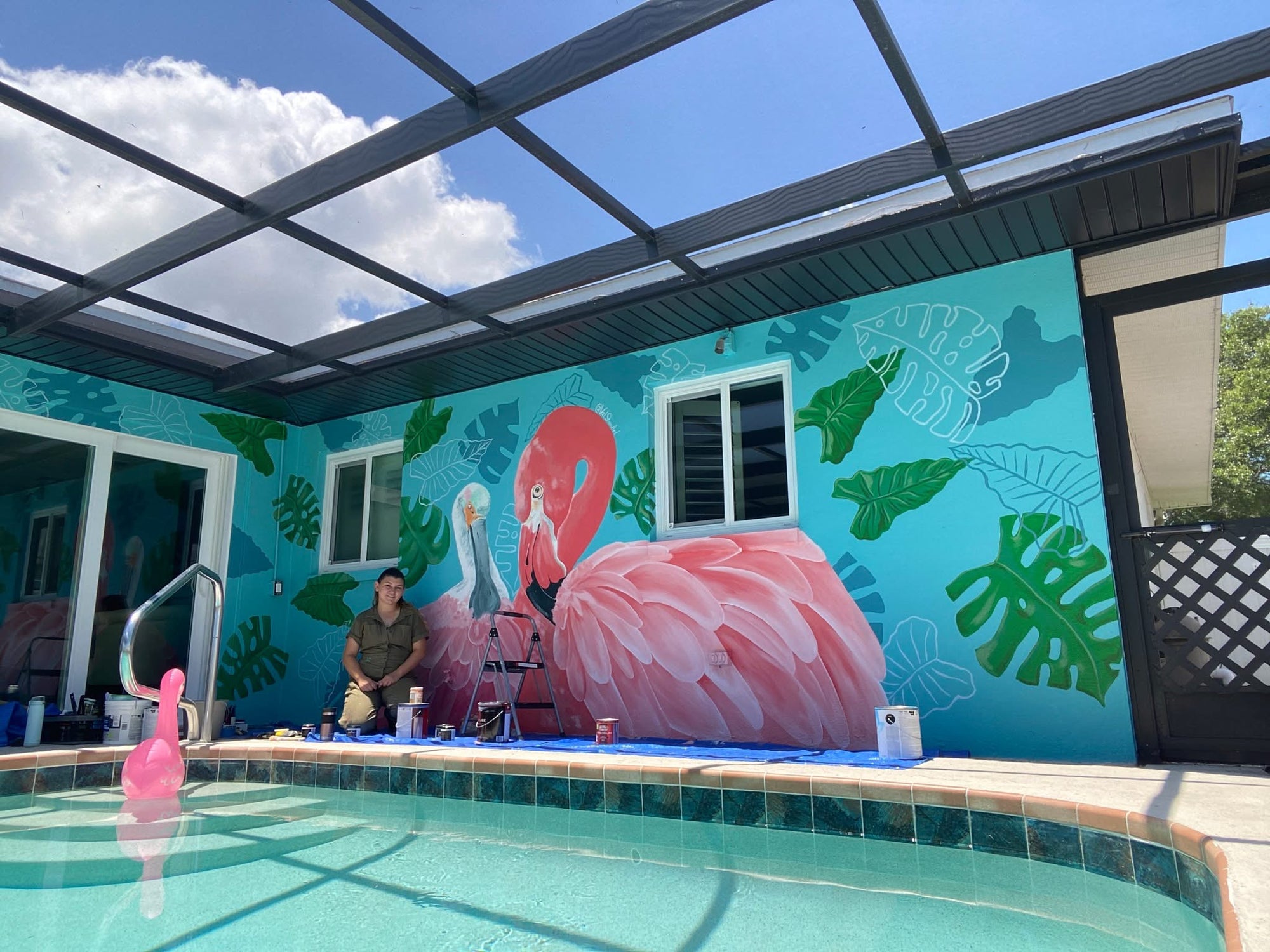 commercial mural artist West Chester PA, restaurant mural design, Airbnb art installation